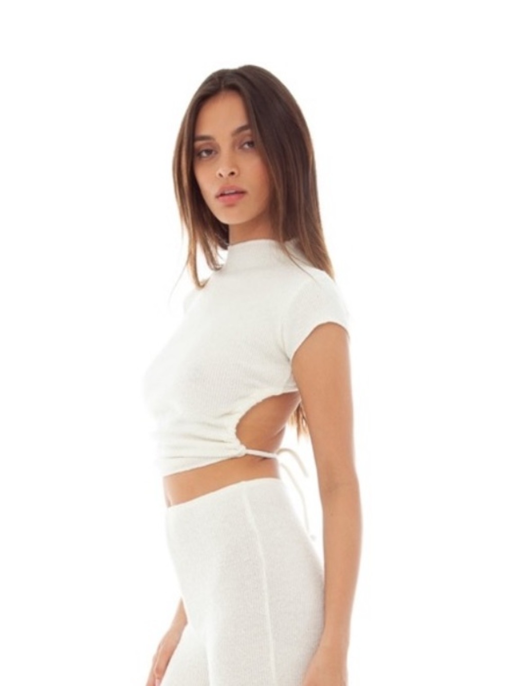 ARE YOU AM I Saia Open Back Tee White